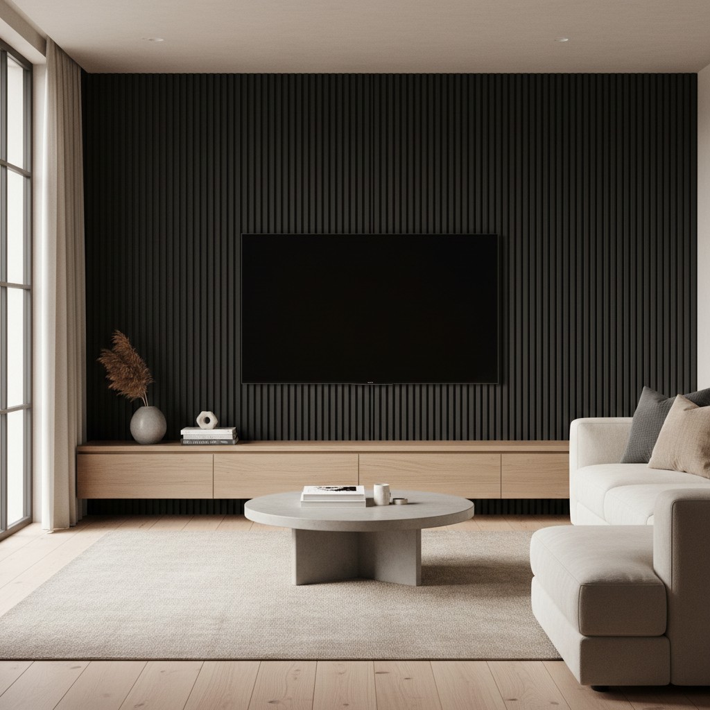 Die elegante TV-Wand mit versteckten Kabeln