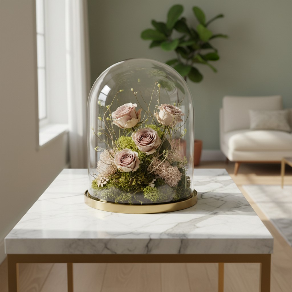 Ein Schatz unter Glas: Trockenblumen in der Glasglocke