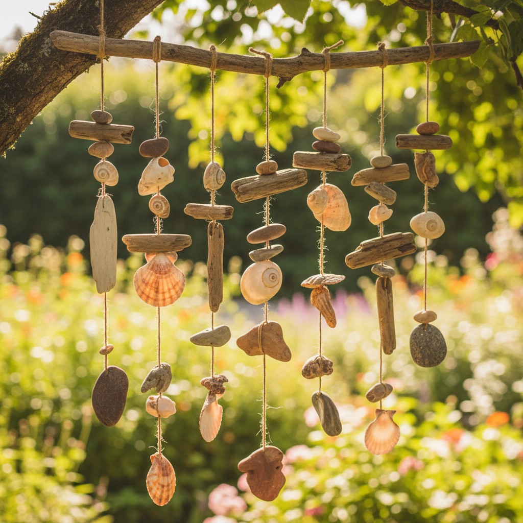 DIY-Windspiele aus Naturmaterialien