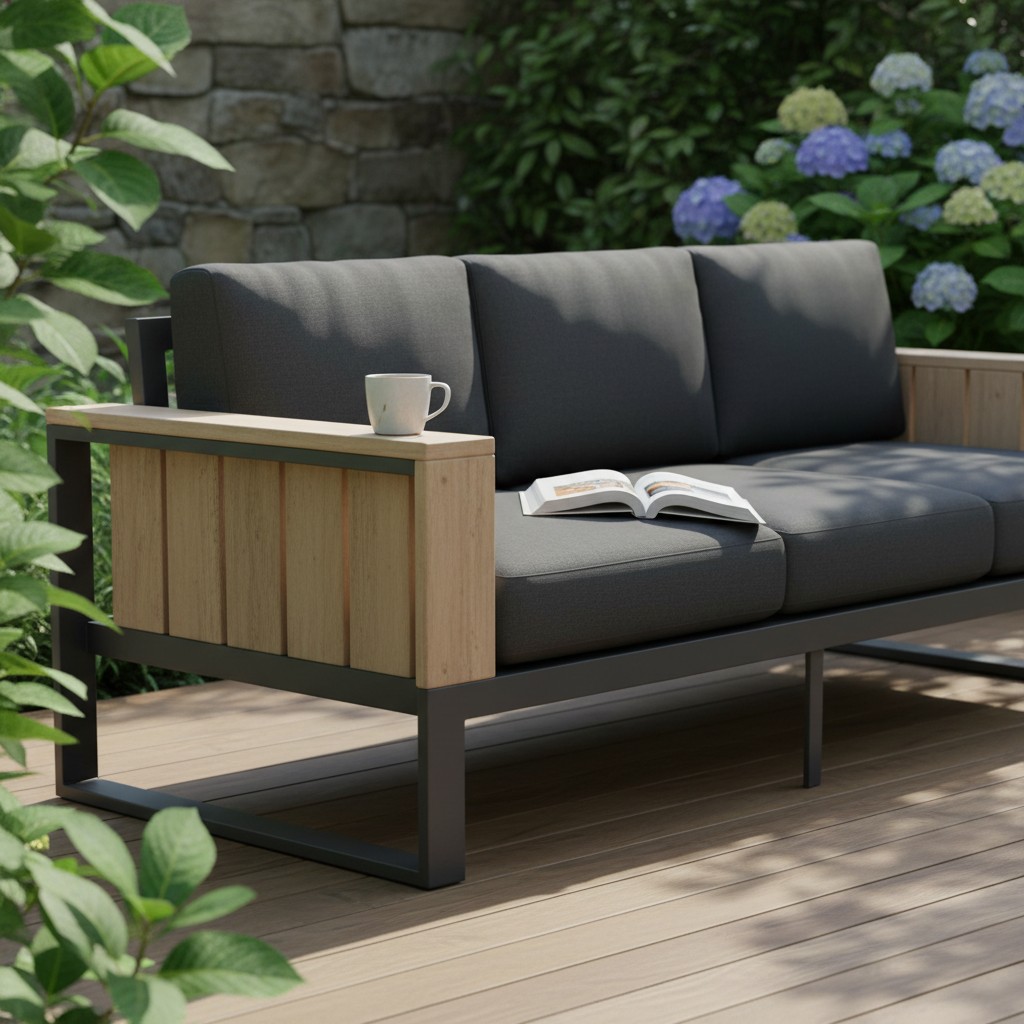 Praktisch & schick: Das Sofa mit integrierten Beistelltischen