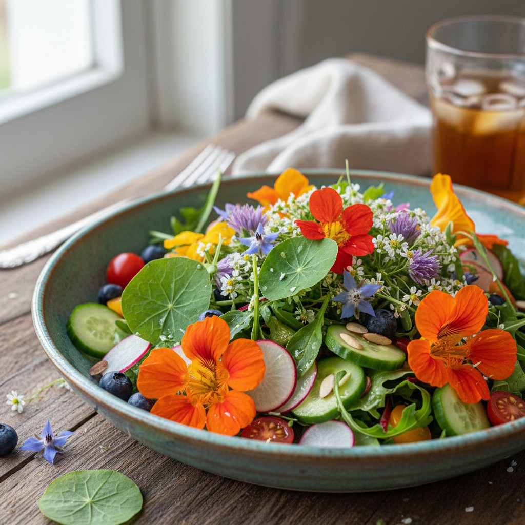 Essbare Blüten als Farbtupfer