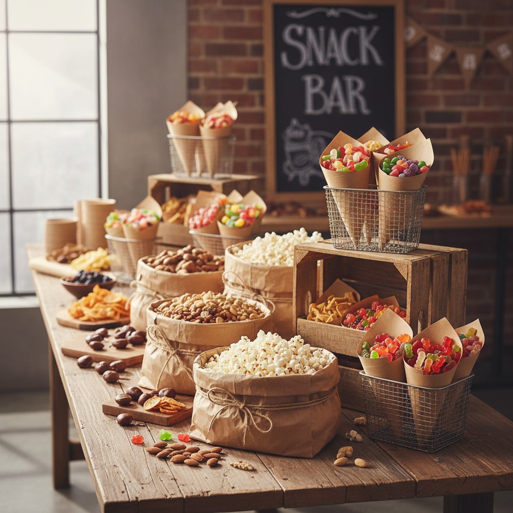 Snack-Bar mit Papiertüten statt Plastikschalen