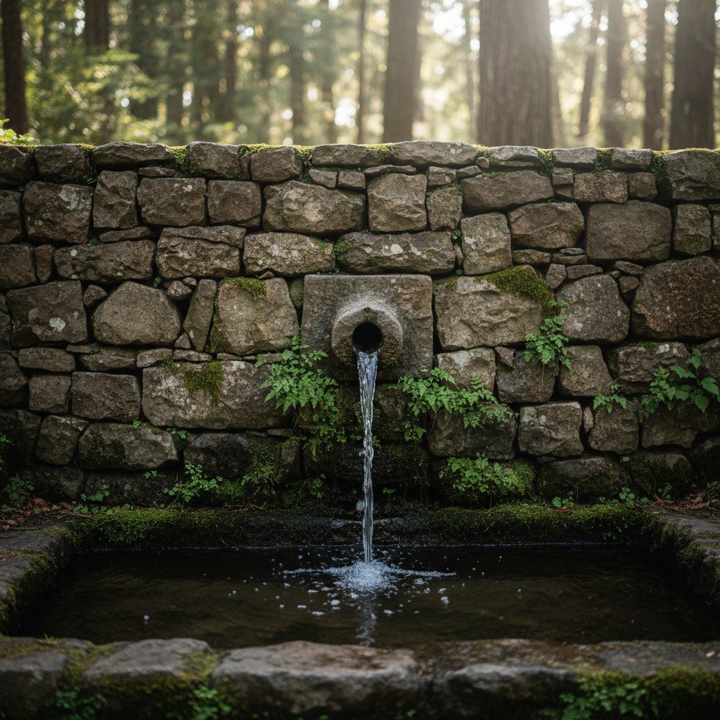 Integriert in die Natursteinmauer