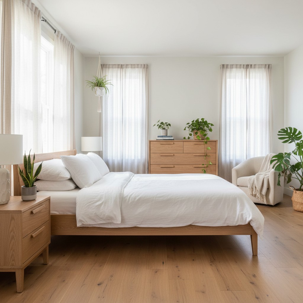 Natur pur mit Holz, Leinen und Pflanzen