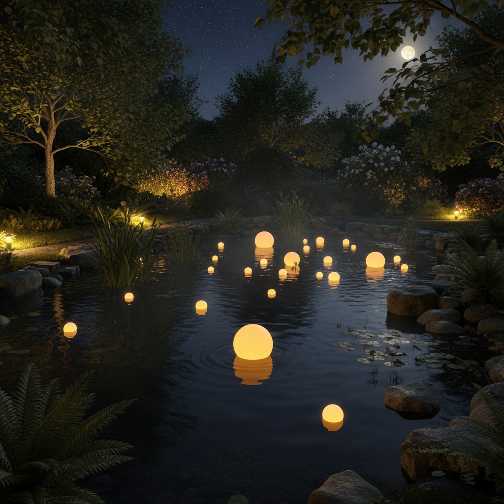 Schwimmende Lichtkugeln für Teich oder Pool
