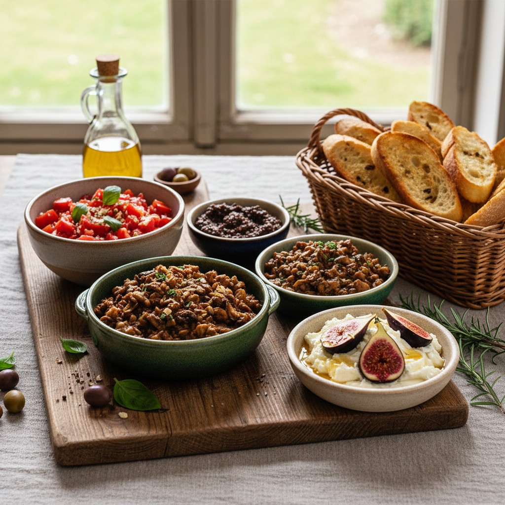 Eine Bruschetta-Bar zum Selbstbelegen